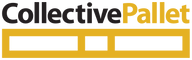 Collective Pallet logo featuring black “Collective” text and gold “Pallet” text above a gold banner with three black rectangular graphic elements.